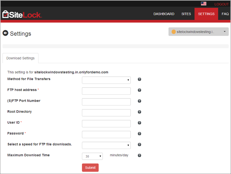FTP Settings