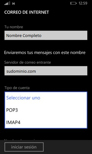 Cuenta pop3